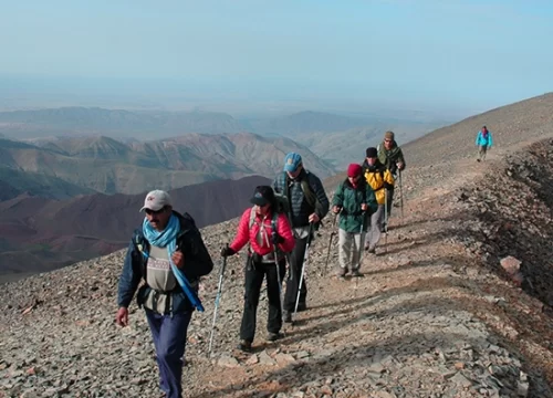 Trekking and hiking in Valley of Roses south of the Massif M'goun