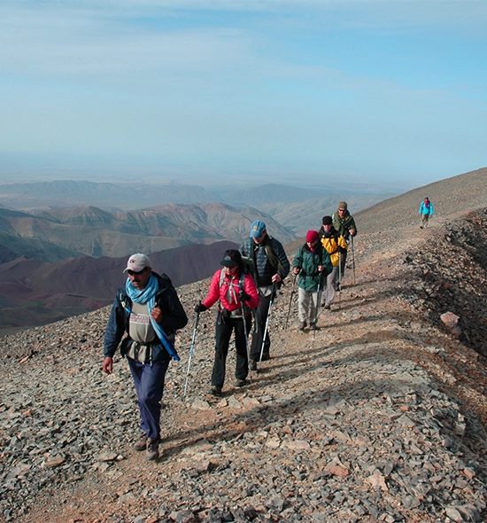 Trekking and hiking in Valley of Roses south of the Massif M'goun